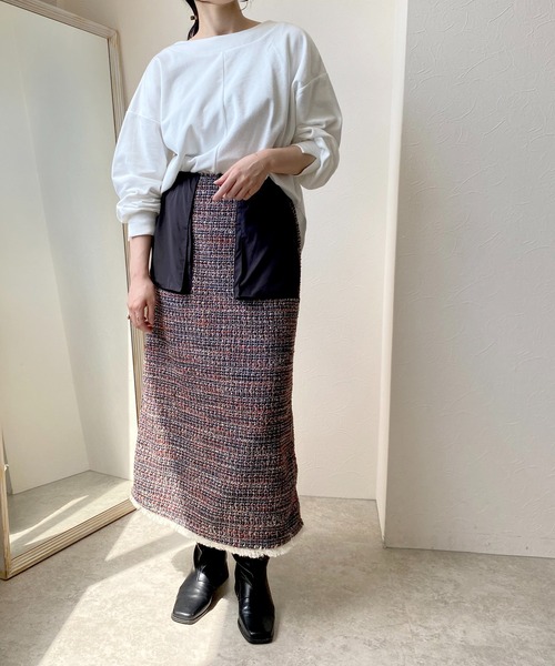 LHELBIE（レルビエ）の「ツイード異素材スカート（スカート・レディース・ブルー/オレンジ・M）」の20枚目の写真