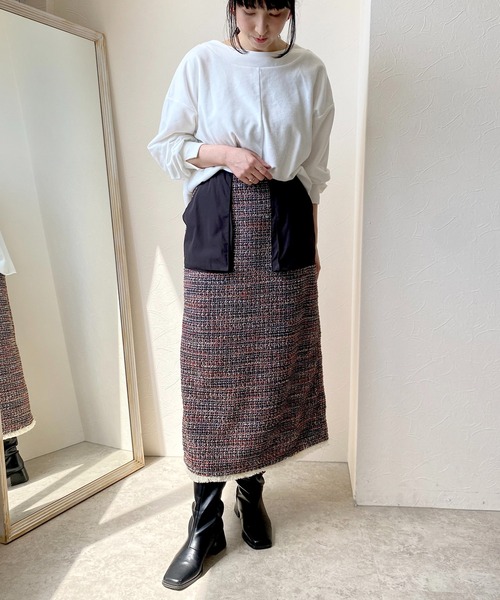 LHELBIE（レルビエ）の「ツイード異素材スカート（スカート・レディース・ブルー/オレンジ・M）」の22枚目の写真