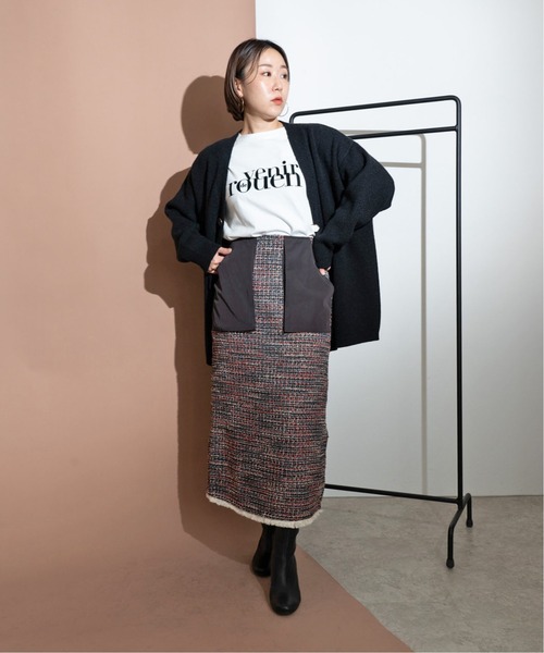 LHELBIE（レルビエ）の「ツイード異素材スカート（スカート・レディース・ブルー/オレンジ・M）」の13枚目の写真