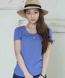 AZUL by moussy | 30/-CVC天竺BCヨーク切替R/N半袖PO(Tシャツ/カットソー)