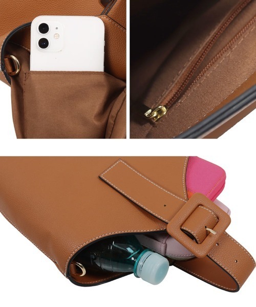 KOBE LETTUCE（コウベレタス）の「2wayステッチワンハンドルバッグ（ハンドバッグ・レディース・グレイッシュベージュ/ブラック系その他/ホワイト系その他/キャメル・FREE）」の10枚目の写真