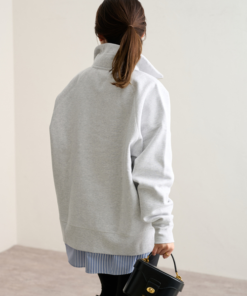 ALORE（アローレ）の「【ALORE/アローレ】ハーフジップスウェット（スウェット・レディース・チャコールグレー/ブラック/ネイビー・FREE）」の11枚目の写真
