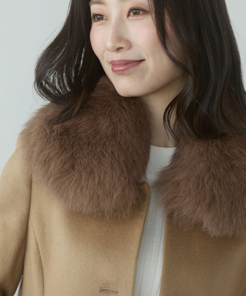夏SALE 未使用 カシミヤ100% ベージュ フォックスファー ジャケット 夏SALE 未使用 カシミヤ100% ベージュ フォックスファー ジャケット