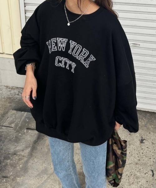 ISOOK（アイスー）の「Big sized logo sweat / ビッグサイズロゴスウェット（chiica select）（スウェット・レディース・ブラック/ホワイト・FREE）」の9枚目の写真