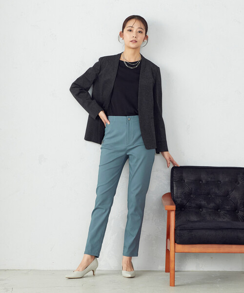 COMME CA MODELS(コムサモデルズ)の「【美しい ベーシックパンツ】裏起毛 ハイテンションパンツ(その他パンツ・レディース・ブラック/ライトグレー/グリーン・XX-SMALL/X-SMALL/SMALL/MEDIUM/LARGE/X-LARGE/XX-LARGE)」の9枚目の写真