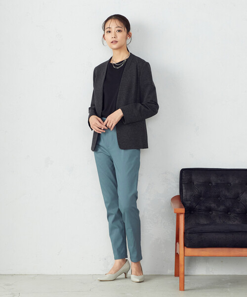 COMME CA MODELS(コムサモデルズ)の「【美しい ベーシックパンツ】裏起毛 ハイテンションパンツ(その他パンツ・レディース・ブラック/ライトグレー/グリーン・XX-SMALL/X-SMALL/SMALL/MEDIUM/LARGE/X-LARGE/XX-LARGE)」の10枚目の写真