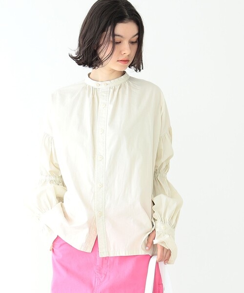 BEAMS BOY（ビームスボーイ）の「BEAMS BOY / コットンブロード ギャザー スモック 23SS（シャツ/ブラウス・レディース・サックスブルー/ナチュラル・ONE SIZE）」の8枚目の写真