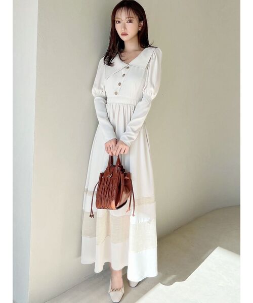 RESEXXY(リゼクシー)の「アシメカラー切替フレアワンピース(ワンピース・レディース・その他1/アイボリー/ネイビー・FREE)」の9枚目の写真