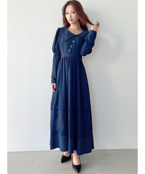 RESEXXY(リゼクシー)の「アシメカラー切替フレアワンピース(ワンピース・レディース・その他1/アイボリー/ネイビー・FREE)」の11枚目の写真