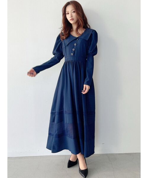 RESEXXY(リゼクシー)の「アシメカラー切替フレアワンピース(ワンピース・レディース・その他1/アイボリー/ネイビー・FREE)」の14枚目の写真