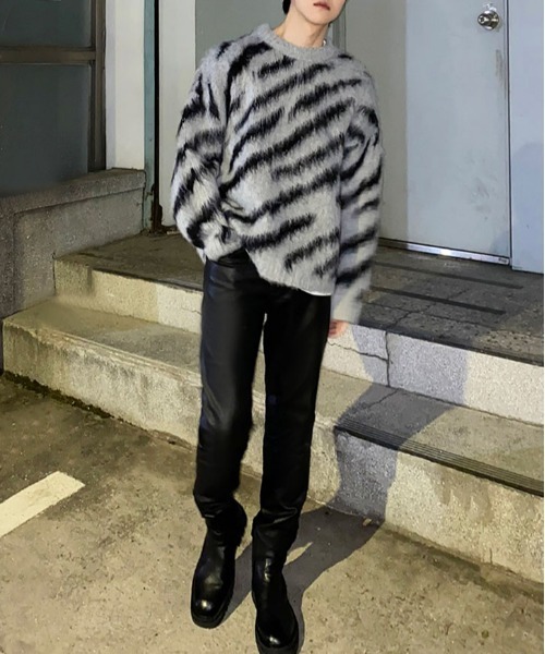 me+em select(ミームセレクト)の「※※ビッグシルエットモヘアライクゼブラニット / big silhouette mohair like zebra knit(ニット/セーター・レディース・ピンク/グリーン/グレー・FREE)」の22枚目の写真
