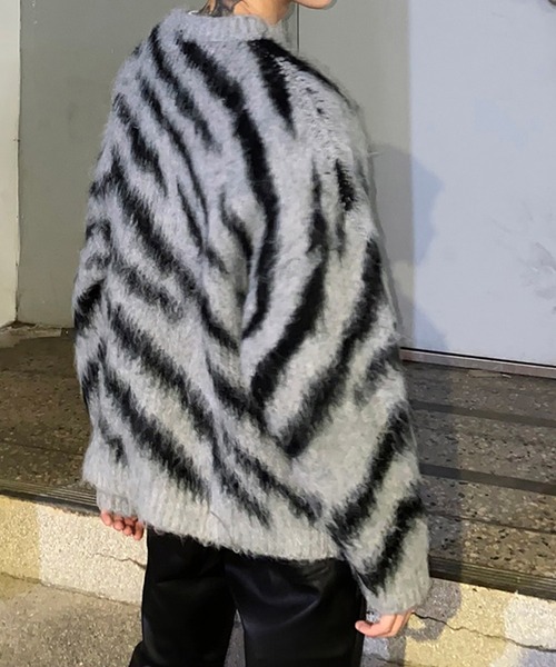 me+em select(ミームセレクト)の「※※ビッグシルエットモヘアライクゼブラニット / big silhouette mohair like zebra knit(ニット/セーター・レディース・ピンク/グリーン/グレー・FREE)」の21枚目の写真