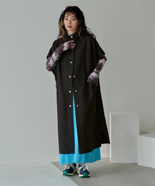 miette（ミエット）の「ｽﾀﾝﾄﾞｶﾗｰｹｰﾌﾟｺｰﾄ（ステンカラーコート・レディース・ブラック/アイボリー・FREE）」の8枚目の写真