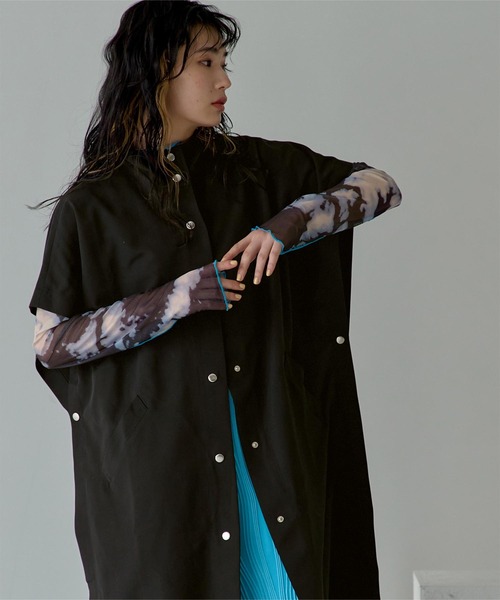 miette（ミエット）の「ｽﾀﾝﾄﾞｶﾗｰｹｰﾌﾟｺｰﾄ（ステンカラーコート・レディース・ブラック/アイボリー・FREE）」の9枚目の写真