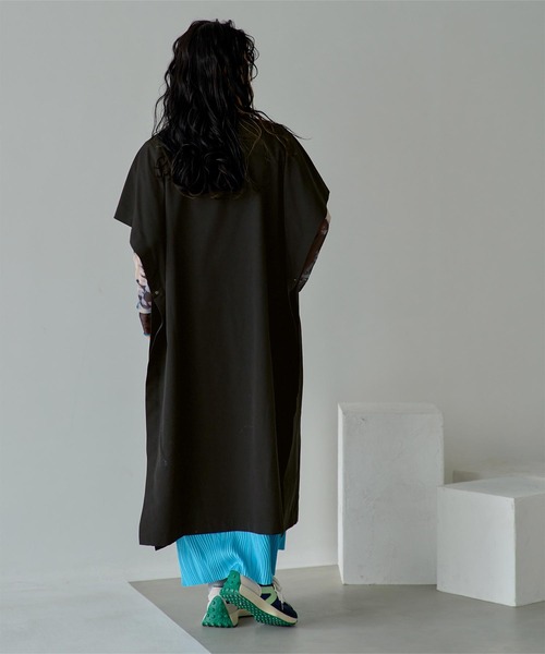 miette（ミエット）の「ｽﾀﾝﾄﾞｶﾗｰｹｰﾌﾟｺｰﾄ（ステンカラーコート・レディース・ブラック/アイボリー・FREE）」の10枚目の写真