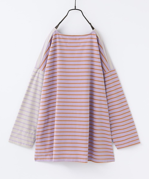 osharewalker（オシャレウォーカー）の「【廃盤】『ボーダーアシメ配色カットソー』（Tシャツ/カットソー・レディース・ラベンダー/ブルー/カーキ・FREE）」の22枚目の写真