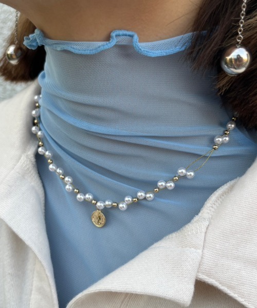 nemne store（ネンネストア）の「【accessory】コインパールネックレス（ネックレス・レディース・ゴールド・フリー）」の2枚目の写真