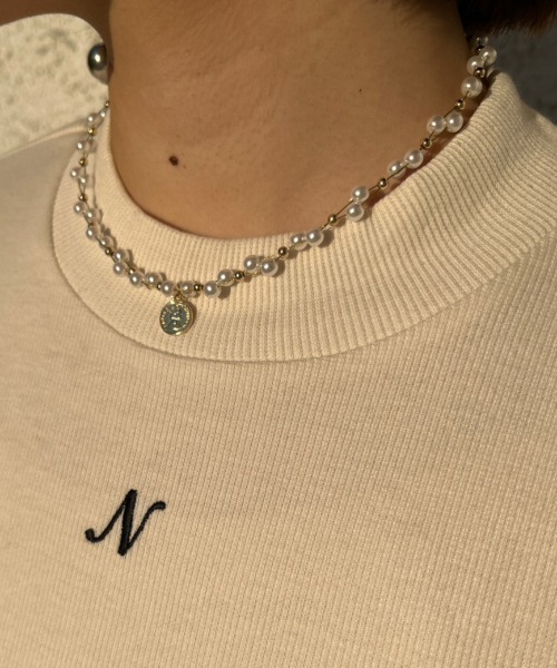 nemne store（ネンネストア）の「【accessory】コインパールネックレス（ネックレス・レディース・ゴールド・フリー）」の5枚目の写真