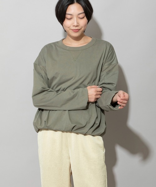 Munich（ミューニック）の「コットンソフトジャージダブルレイヤードプルオーバー（Tシャツ/カットソー・レディース・パープル/ライトカーキ/アイボリー/ブラック・FREE）」の20枚目の写真