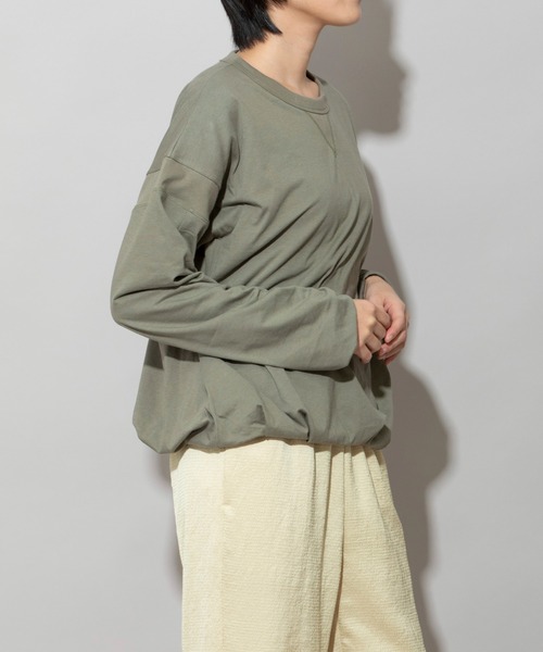 Munich（ミューニック）の「コットンソフトジャージダブルレイヤードプルオーバー（Tシャツ/カットソー・レディース・パープル/ライトカーキ/アイボリー/ブラック・FREE）」の21枚目の写真