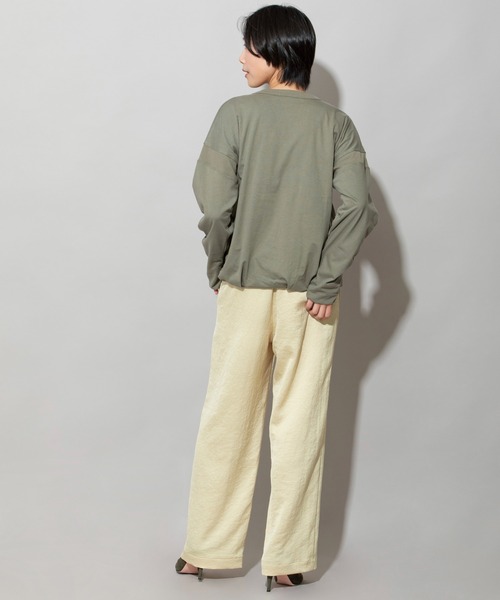 Munich（ミューニック）の「コットンソフトジャージダブルレイヤードプルオーバー（Tシャツ/カットソー・レディース・パープル/ライトカーキ/アイボリー/ブラック・FREE）」の19枚目の写真