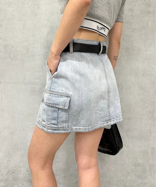 WHO'S WHO gallery（フーズフーギャラリー）の「カーゴミニスカート（スカート・レディース・カーキ/ベージュ/ブラック/ブルー/サックスブルー/ブラック系その他/オフホワイト・FREE）」の20枚目の写真