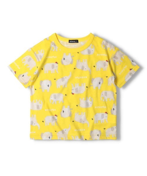 Moujonjon(ムージョンジョン)の「動物プリント半袖Tシャツ(Tシャツ/カットソー・キッズ・イエロー/グリーン/コーラルピンク/ターコイズブルー・100/90/110/120/80)」の3枚目の写真