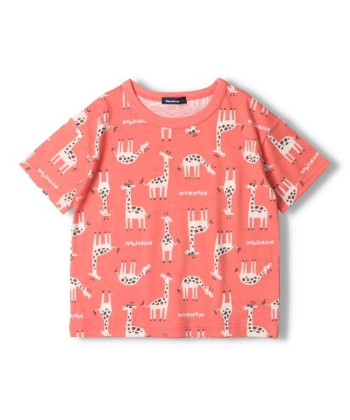 Moujonjon(ムージョンジョン)の「動物プリント半袖Tシャツ(Tシャツ/カットソー・キッズ・イエロー/グリーン/コーラルピンク/ターコイズブルー・100/90/110/120/80)」の4枚目の写真