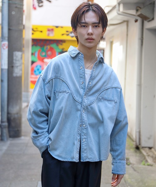 SPINNS（スピンズ）の「【ビックシルエット】デニム ウェスタンシャツ