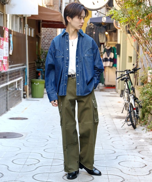 SPINNS（スピンズ）の「【ビックシルエット】デニム ウェスタンシャツ