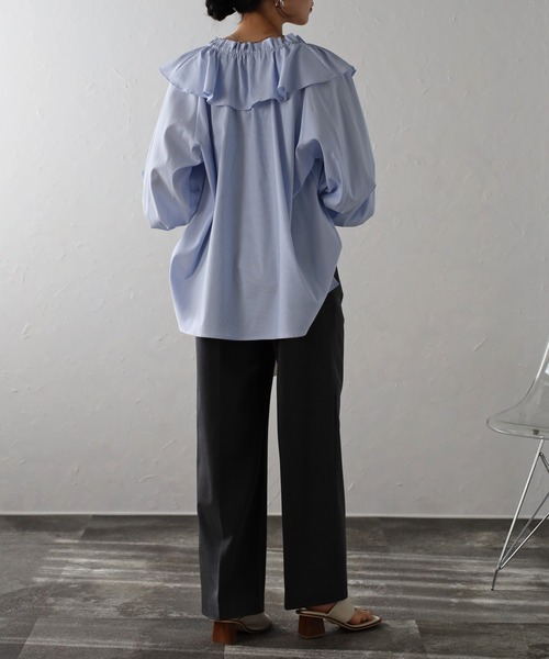 セール】ラッフルカラーブラウス（シャツ/ブラウス）｜Bonjour Sagan