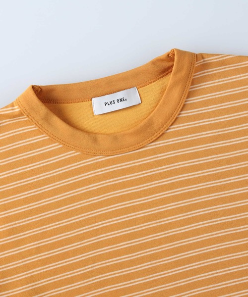 PLUS ONE（プラスワン）の「【接触冷感】【PLUS ONE】サラサラボーダーＴシャツ / 吸水速乾（Tシャツ/カットソー・メンズ・ブラック×ホワイト/ホワイト×ブラック/ホワイト×イエロー・M/XL/S/L）」の7枚目の写真