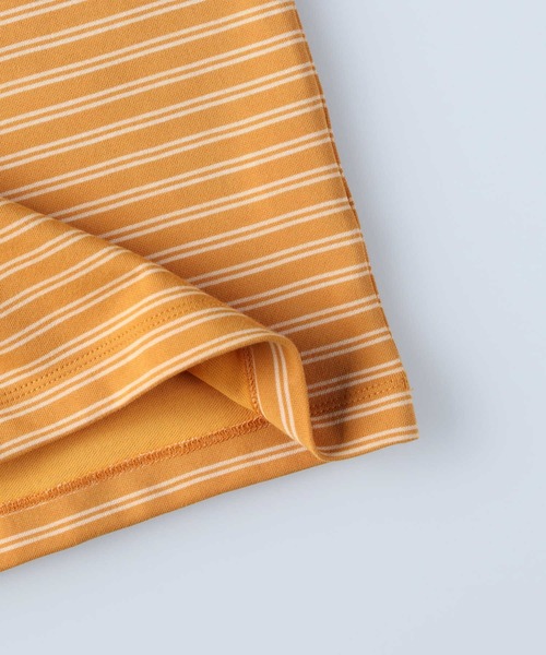 PLUS ONE（プラスワン）の「【接触冷感】【PLUS ONE】サラサラボーダーＴシャツ / 吸水速乾（Tシャツ/カットソー・メンズ・ブラック×ホワイト/ホワイト×ブラック/ホワイト×イエロー・M/XL/S/L）」の9枚目の写真