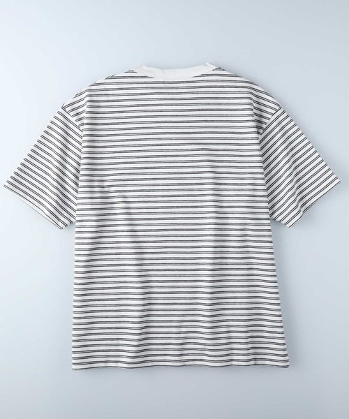 PLUS ONE（プラスワン）の「【接触冷感】【PLUS ONE】サラサラボーダーＴシャツ / 吸水速乾（Tシャツ/カットソー・メンズ・ブラック×ホワイト/ホワイト×ブラック/ホワイト×イエロー・M/XL/S/L）」の6枚目の写真