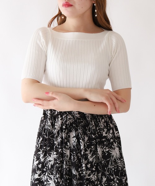 ASTORIA ODIER(アストリアオディール)の「ボートネックリブプルオーバー(ニット/セーター・レディース・ブルー/ラベンダー/ブラック/ネイビー/ホワイト・LARGE/SMALL/MEDIUM)」の18枚目の写真