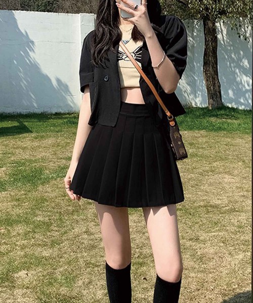 SPIGA（スピーガ）の「ﾍﾞｰｼｯｸﾌﾟﾘｰﾂﾐﾆｽｶｰﾄ（スカート・レディース・ブラック/グレー・SMALL/MEDIUM）」の6枚目の写真