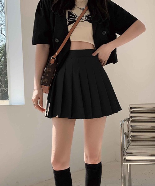 SPIGA（スピーガ）の「ﾍﾞｰｼｯｸﾌﾟﾘｰﾂﾐﾆｽｶｰﾄ（スカート・レディース・ブラック/グレー・SMALL/MEDIUM）」の7枚目の写真