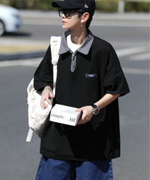 neos | 【neos -addictive design-】ビッグシルエット 配色 ハーフジップ クレリック ポロシャツ(ポロシャツ)