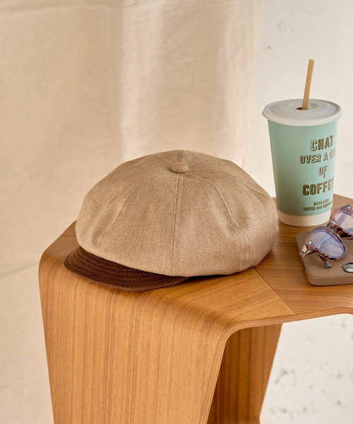 Mighty Shine（マイティシャイン）の「Hedgefog Casquette【Mighty Shine / マイティシャイン】1233007（キャスケット・メンズ・ベージュ/ブラック・58cm）」の2枚目の写真