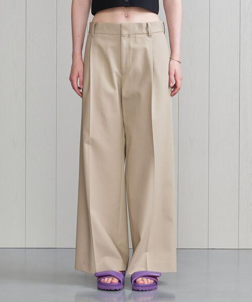 H BEAUTY&YOUTH UNITED ARROWS(エイチビューティーアンドユースユナイテッドアローズ)の「<H>TWILL LOW WAIST WIDE PANTS/パンツ(その他パンツ・レディース・ダークグレー/ベージュ・S/M)」の3枚目の写真