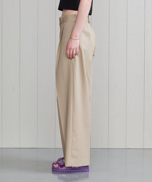 H BEAUTY&YOUTH UNITED ARROWS(エイチビューティーアンドユースユナイテッドアローズ)の「<H>TWILL LOW WAIST WIDE PANTS/パンツ(その他パンツ・レディース・ダークグレー/ベージュ・S/M)」の4枚目の写真