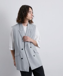 JUNRED | セットアップ対応 / エアスルーダブルブレストジレ(ベスト)