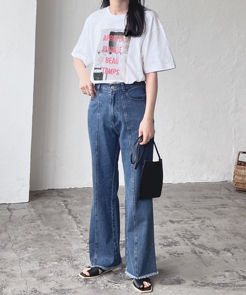 LIAN(リアン)の「フォトプリントロゴTシャツ(Tシャツ/カットソー・レディース・ブラック/レッド/オフホワイト/イエロー/グリーン/オートミール・FREE)」の12枚目の写真