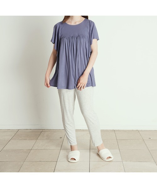 KID BLUE（キッドブルー）の「キッドブルー -23ベンベルグスムース -半袖トップス -KRUN362 -kidblue（その他トップス・レディース・ネイビー/ミント・M）」の4枚目の写真