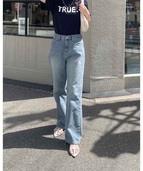 LE MORE（リモア）の「ストレートデニムパンツ（デニムパンツ・レディース・ブルー・S/M）」の8枚目の写真