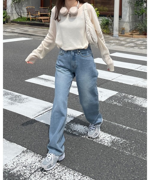 LE MORE（リモア）の「ストレートデニムパンツ（デニムパンツ・レディース・ブルー・S/M）」の9枚目の写真