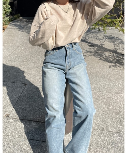 LE MORE（リモア）の「ストレートデニムパンツ（デニムパンツ・レディース・ブルー・S/M）」の3枚目の写真