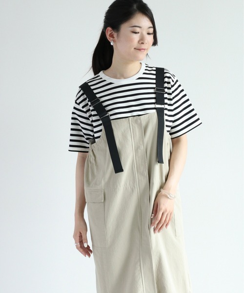 cepo(セポ)の「ベルトストラップジャンスカ 2WAY(ジャンパースカート・レディース・オリーブ/ベージュ・M)」の8枚目の写真