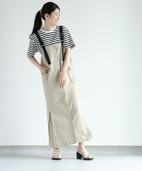 cepo(セポ)の「ベルトストラップジャンスカ 2WAY(ジャンパースカート・レディース・オリーブ/ベージュ・M)」の9枚目の写真