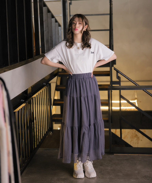 Doula Doula（ドゥーラドゥーラ）の「ティアードシアーロングスカート（スカート・レディース・ホワイト/ブラック/グレー・FREE）」の15枚目の写真